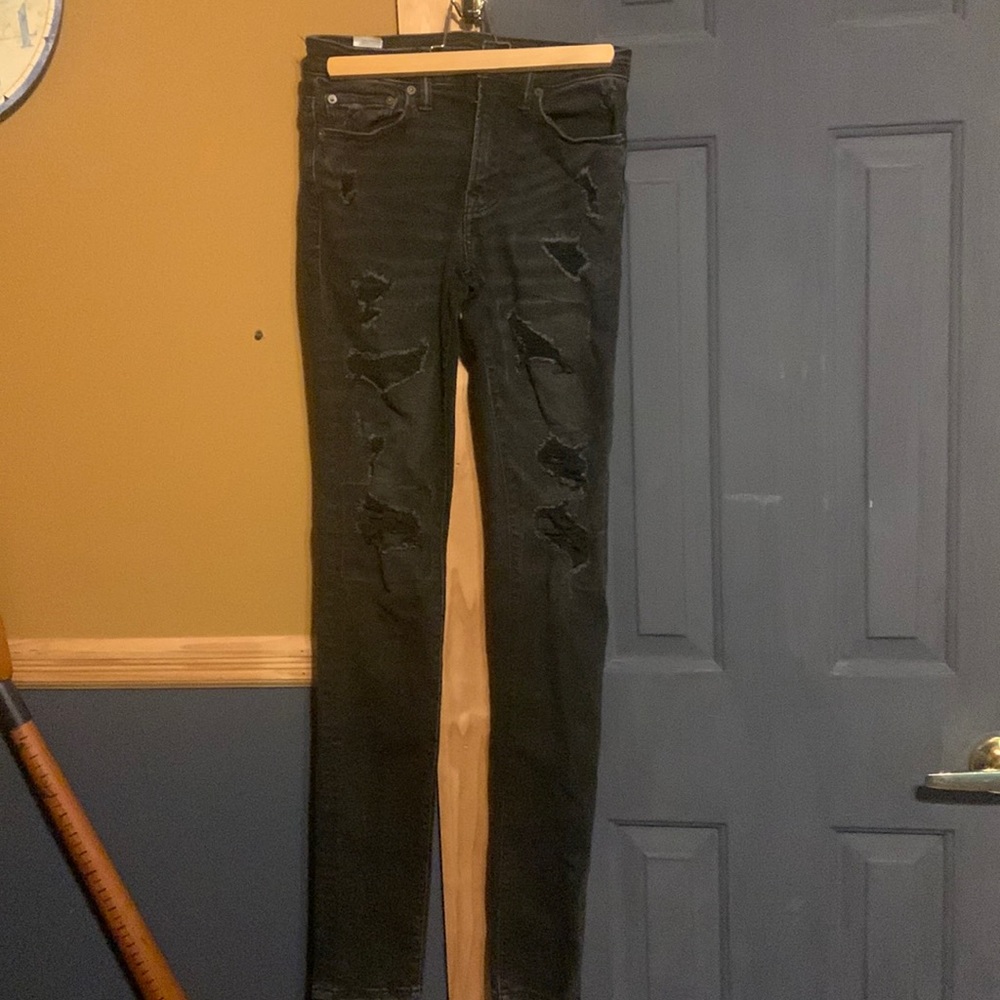 black ripped jeans